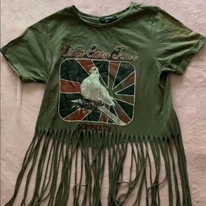 Livin easy tour distressed  band tee